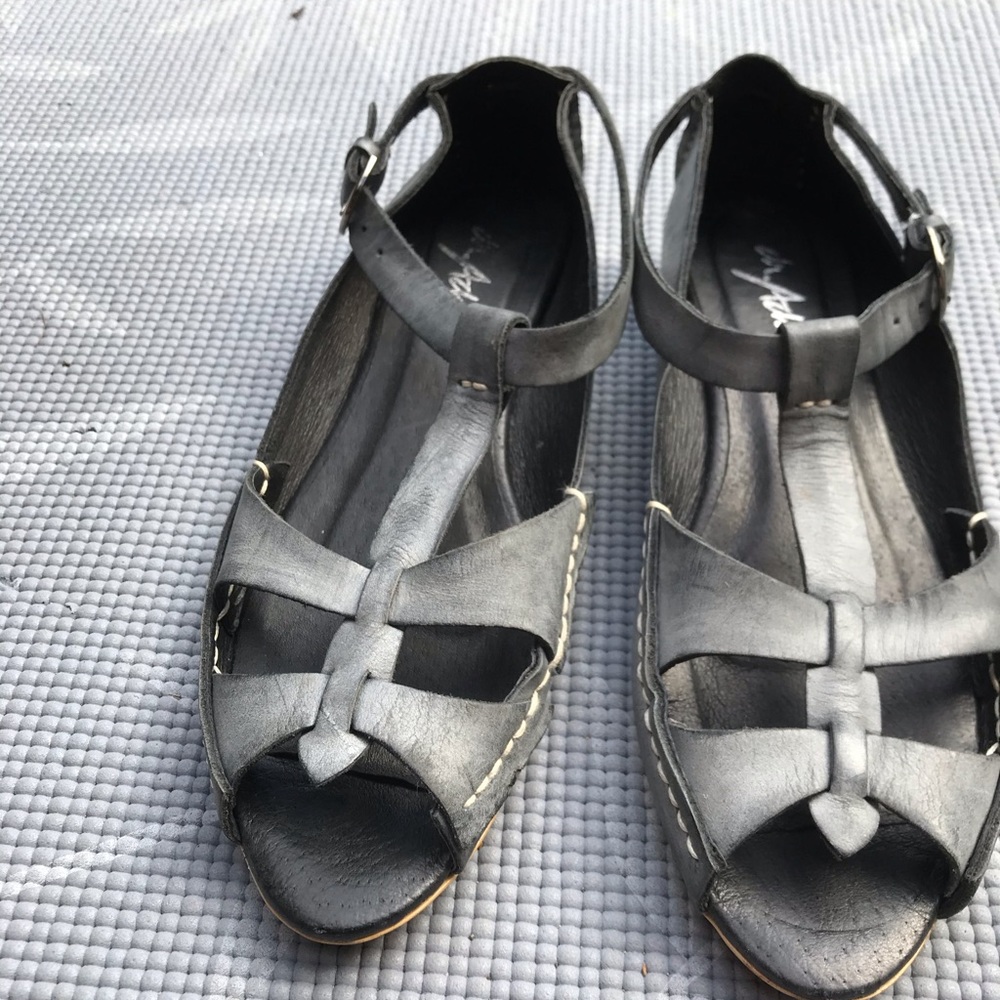 Blue leather sandal